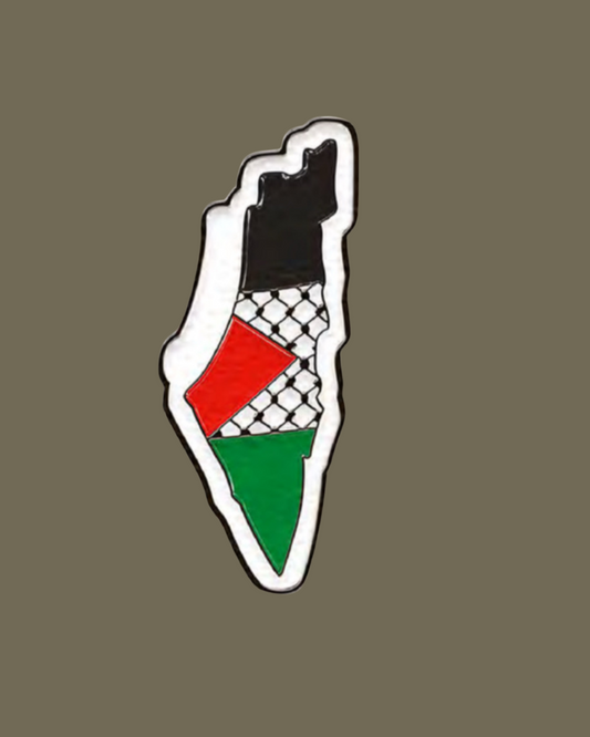 Palestine map flag with kufiya